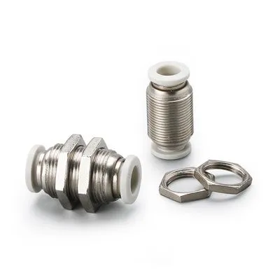 SMC Type PM Series Straight Pneumatic Push in 1/4 Bulkhead Union Brass Air Fittings photo-5