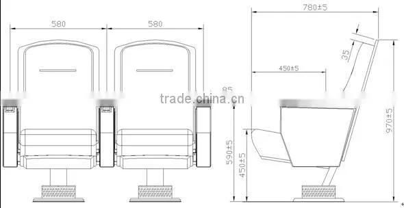Foldable Wooden Auditorium Seating HJ6825-L photo-3