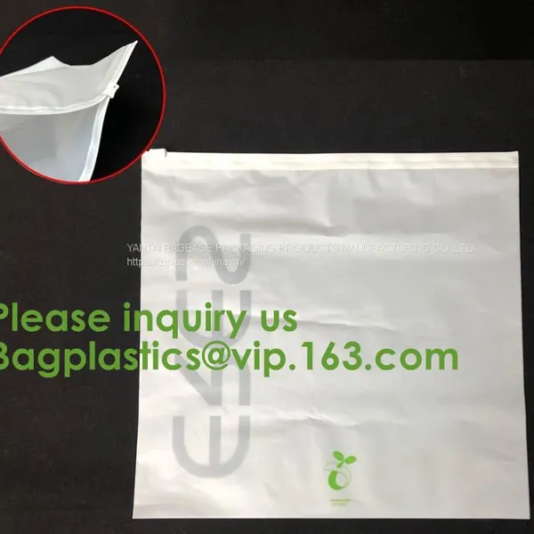 100% Compostable Material Slider Grip Bag PLA Biodegradable Corn Starch Compostable Slider Lock Bag For Food Storage
