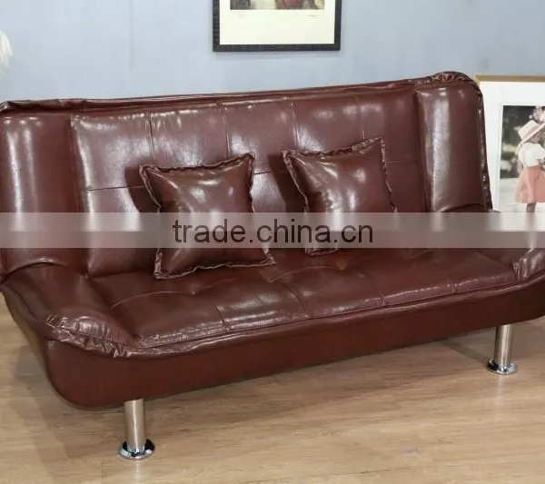 Home Furniture Modern Promotion Folding Leather Futon Sofa Bed Sleeper photo-2