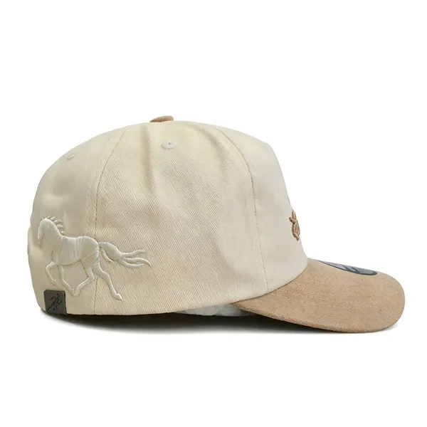 Custom Two Tone Suede Brim Baseball Cap Wholesale High Quality 5 Panel Flat Embroidery Dad Hat for Streetwear Brands photo-4