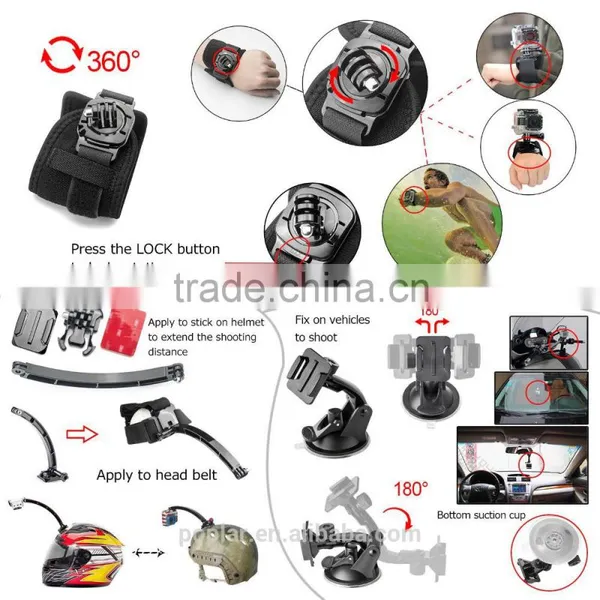 PK42 40-in-1 GoPros Accessory Kit for Gopros Hero2/3/3+/4/4 Session With L Size Carring Case (33.5*22.6*6.0cm) photo-4