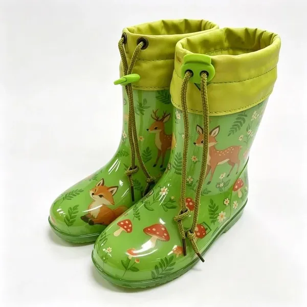 Proshield Work Kids High-Calf Rain Boots, Farm Animal Printed Waterproof Children Wellies With Drawstring Cuff