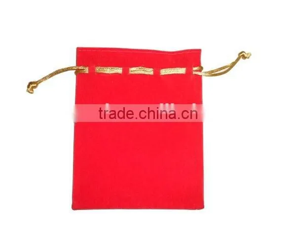 China Factory Customized Velvet Red Jewelry Bag Wholesales B194 photo-3