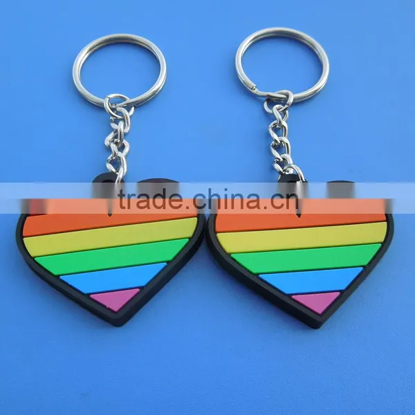 Hear Shape Gay Pride Keychain Soft Pvc Souvenir Keyring photo-2