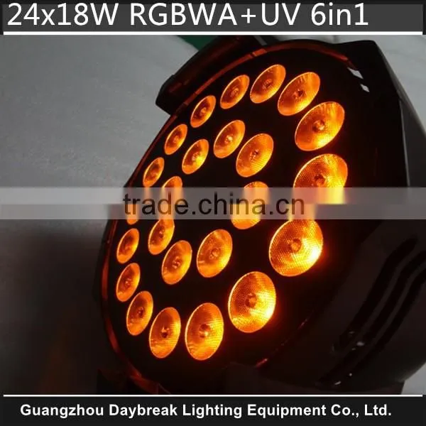 24x18w Led Par RGBWA UV 6in1 Stage Lighting Led Washing Par High Power Full Colors Dmx512 DJ Led Par64 RGBWA+UV 6 in 1 Leds photo-6