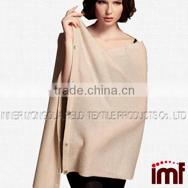 Boho Bolero Scarf Modern Cape Knit Women Poncho With Buttons Winter Wrap photo-2