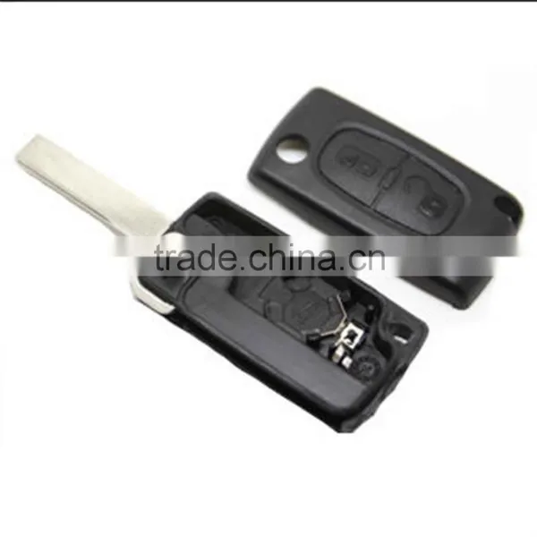 Uncut Blade Folding Remote Key Case Shell Replacement for CITROEN C3 2 BUTTON Flip Switchblade Key Protection Cover photo-4