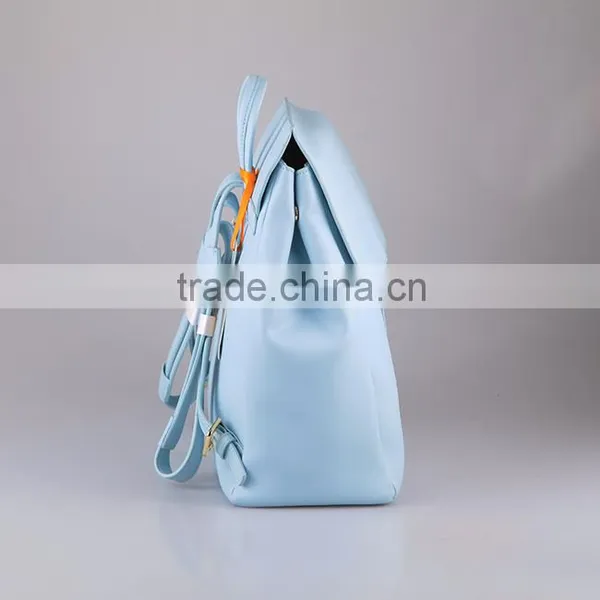 4574 2016 Factory Price Fashion Blue Leather Backpack la Moda Mochila Azul photo-2