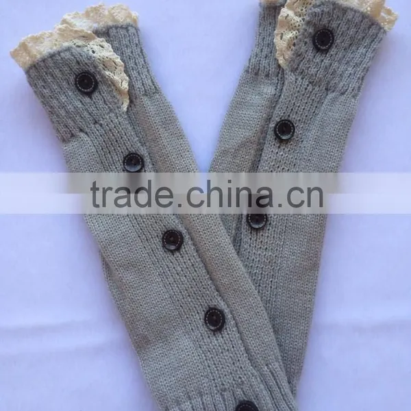 Fashionable Wholesale Lace Leg Warms Boot Cuffs With Button photo-6