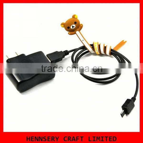 customized shape and logo soft pvc rubber cable holder