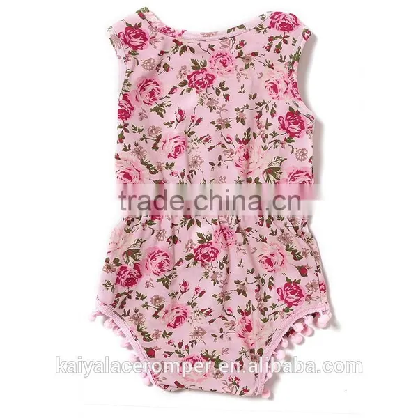 Wholesale Newborn Baby Romper Flower Cotton Open Crotch Bodysuit Infant Clothing photo-2