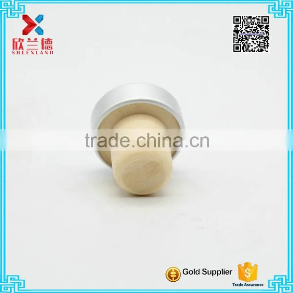 19mm Matte Silver Aluminium Cap Synthetic Cork Wine Bottle Stopper photo-2