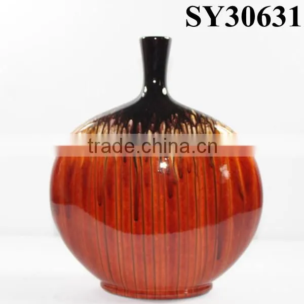 Indoor and Outdoor Ceramic Orange Flower Vase Wholesale photo-2