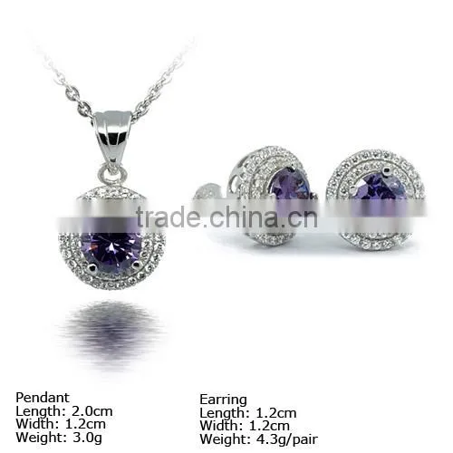 [SZH-1208] 925 Silver Jewelry Set With CZ Stones, Micro Pave Setting, Wedding Jewelry Sets. photo-6