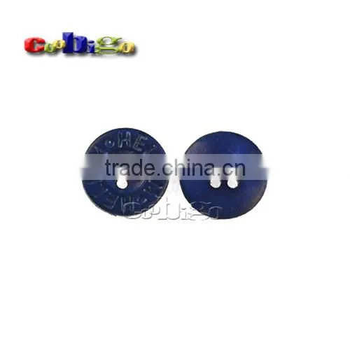 15mm(24L) Fashion Character Buttons Blue Nylon 4 Holes Sewing Craft DIY Accessories For Bag Garment #FLN008-15(Blue) photo-2