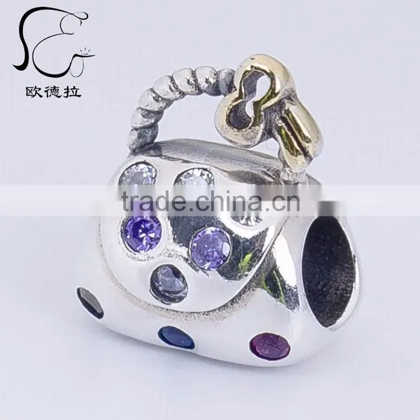 Silver Gemstone Pave Diamond Handmade Bead Finding photo-2
