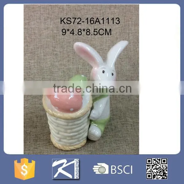 Adorable Ceramic Bunny Rabbit Figurine Easter Decorations Wholesale photo-4