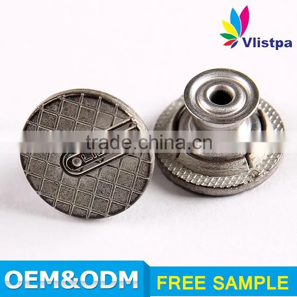 Brass Wholesale Engraved Logo Flat Metal Tack Decorative Types of Buttons for Jeans photo-4