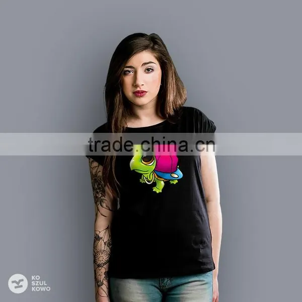 2016 Women Design Female T-shirt Print Logo DTG OEM Service Screenprint Transfer photo-2
