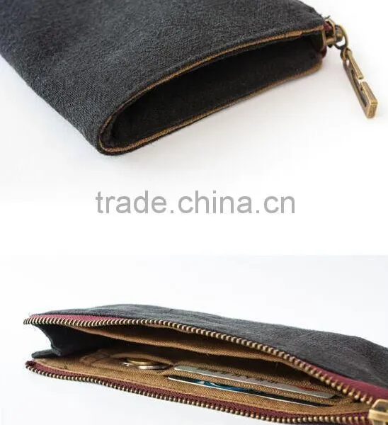 BA-1227 Men Cotton and Linen Custom Logo Card Cash Fashion Wallet Cheap Wallet photo-6