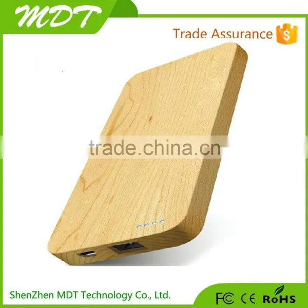 4000mah Slim Wood Power Bank Backup Battery Portable Charger photo-3