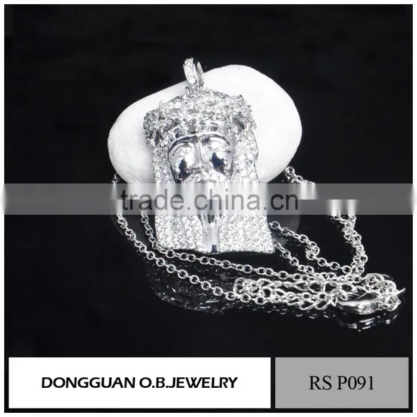 Fashion Long Jesus Rhodium Plated Necklaces Pendant/Pendant Cross Necklace photo-4