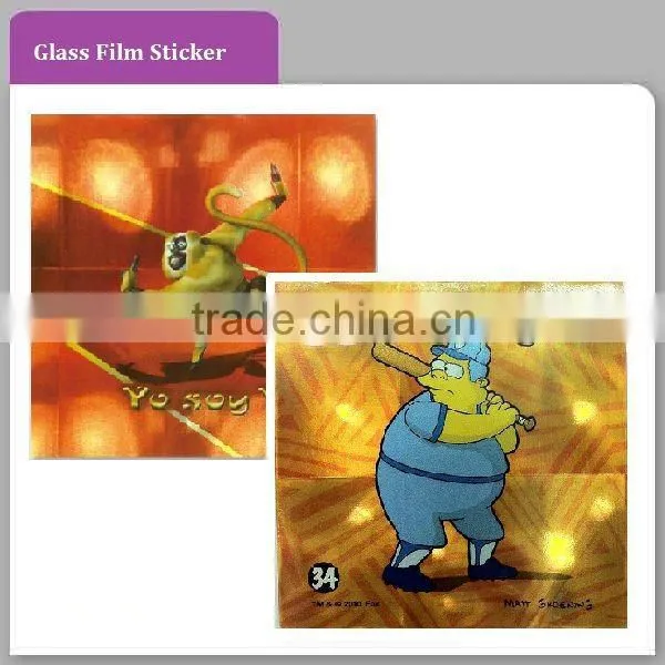 Plastic Glass Film Sticker With Cute Image
