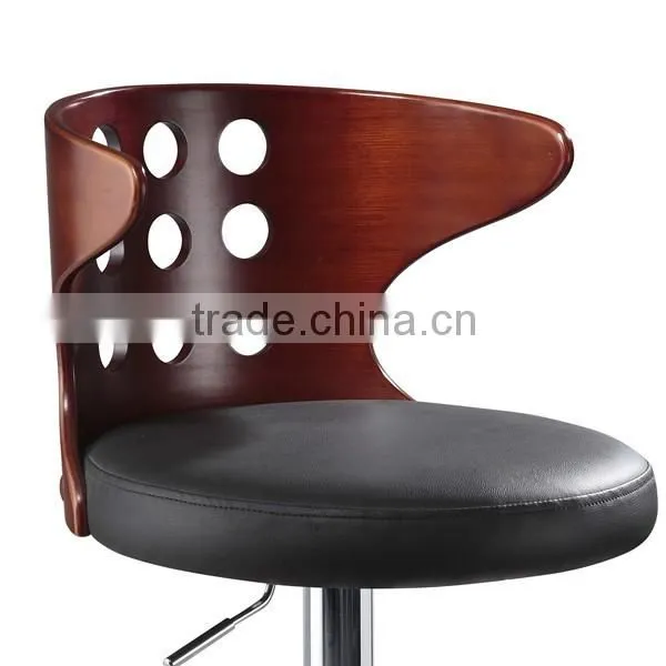 Haiyue Blakc PU Leather Counter Bar Stools for Leisure Places Use photo-2