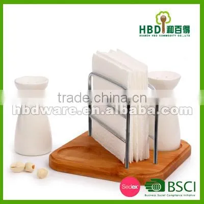 Napkin Holder With Salt and Pepper Shaker Set,salt and Pepper Shaker With Napkin Holder