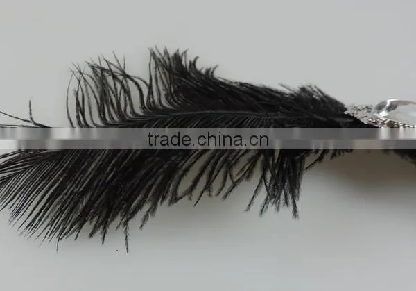 New Black Ostrich Feather Headdress Hair Accessories photo-4