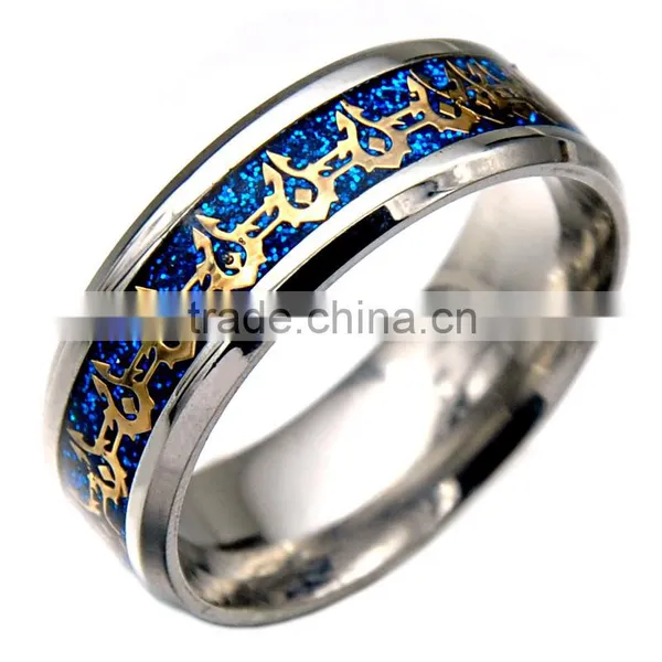2016 Silver Wedding Band Jewelry Unique Pattern Stainless Steel Polished Rings for Mens photo-4