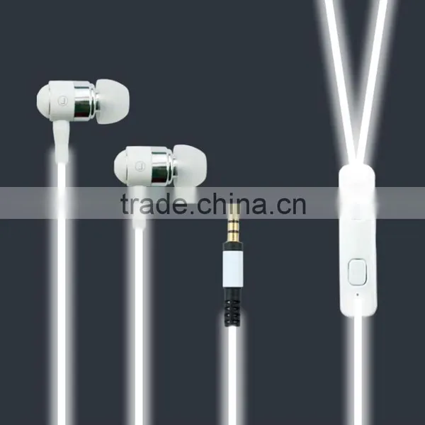 Sport Earphone 3.5mm In-ear Stereo Phone Headset Luminous Glow Earphone Headphone Handsfree With Mic photo-2