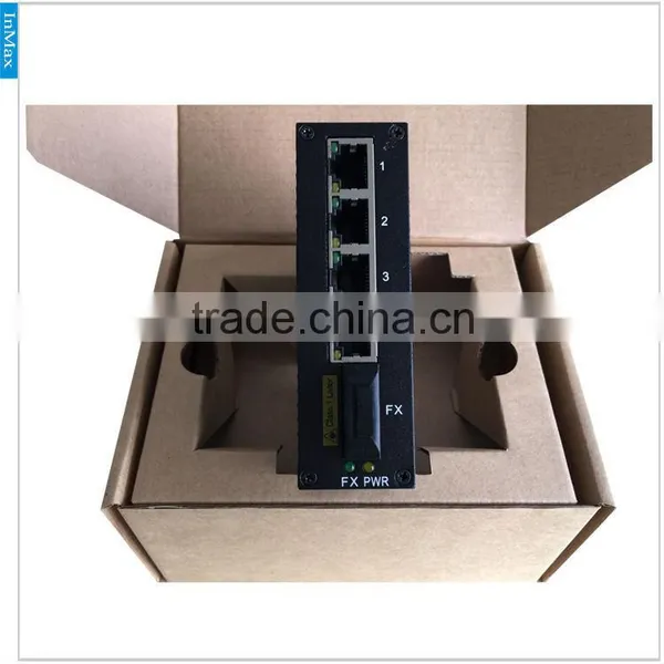 Good Quality 5 Port 1F+4T Industrial Fiber Optical Switch, 4 Ports Fiber Optic Media Converter I305A photo-5
