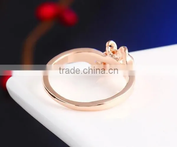 O Rings Jewelly Fashion Crystal Heart Love Letter Ring photo-3