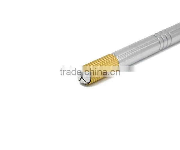 Gold 2 Heads Permanent Makeup Tools Manual 3D Eyebrow Tattoo Pen photo-4