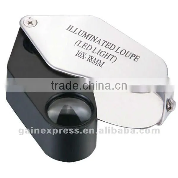10x Folding Jeweler Loupe Magnifier + LED Light, 18mm Lens Jewel Identifier Tool photo-3