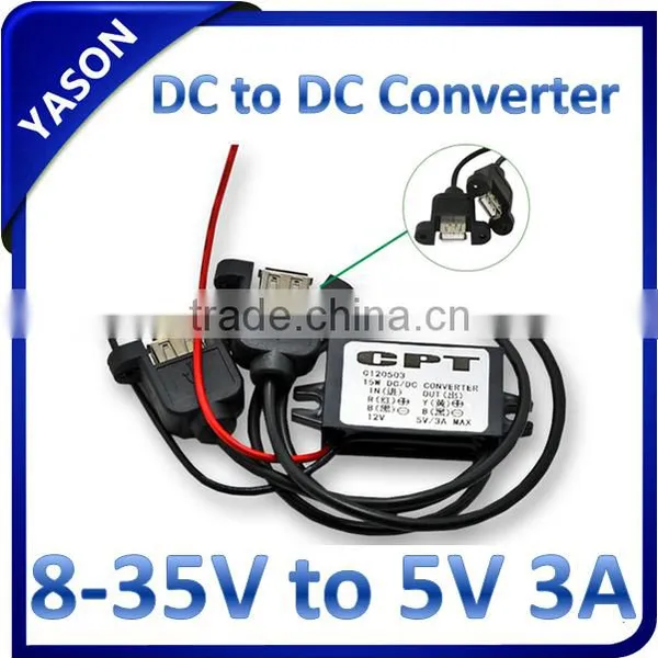 Dual USB DC-DC Buck Converter DC 12V(8-35V) to DC5V 3A 15W photo-2