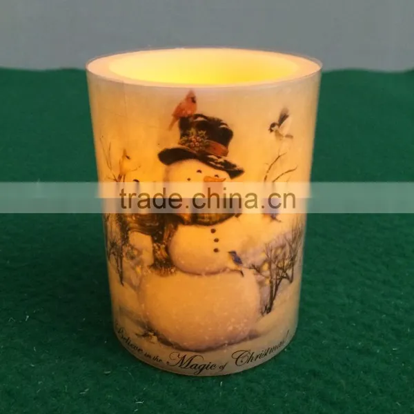 LED Flameless Candle for Christmas Decoration Christmas Candle Led Christmas Wax Candle photo-2