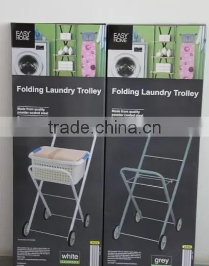 Rolling Laundry Cart Tubular Metal Frame Heavyweight White Bag Wheels Home NEW photo-6