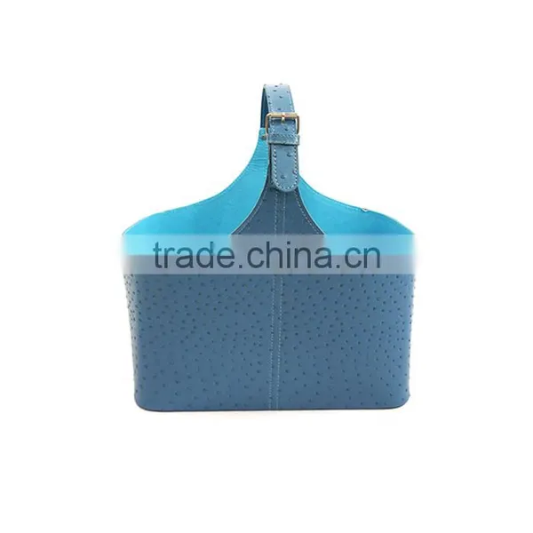 Blue PVC Leather Magazine & Newspaper Storage Holder photo-2