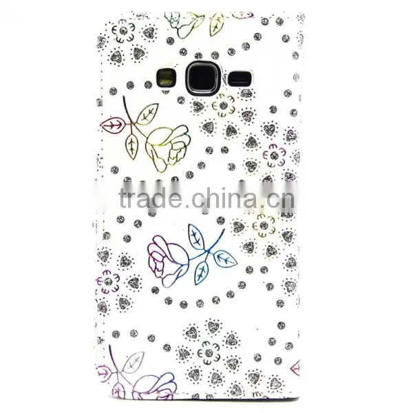 2016 Wallet Style Flip Glitter Stand PU Leather Case for Samsung G530, Cell Phone Covers photo-2