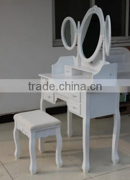 Triple Mirror Dressing Table With Stool photo-6