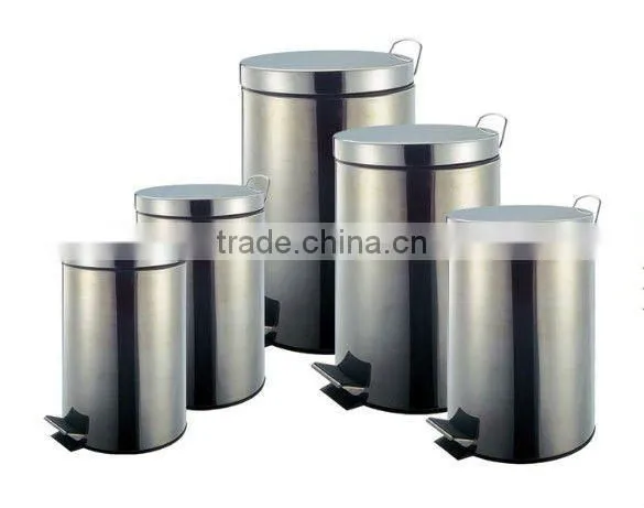 Stainless Steel Pedal Bin Wholesales Houseware Waste Bin Marketing Set of 5