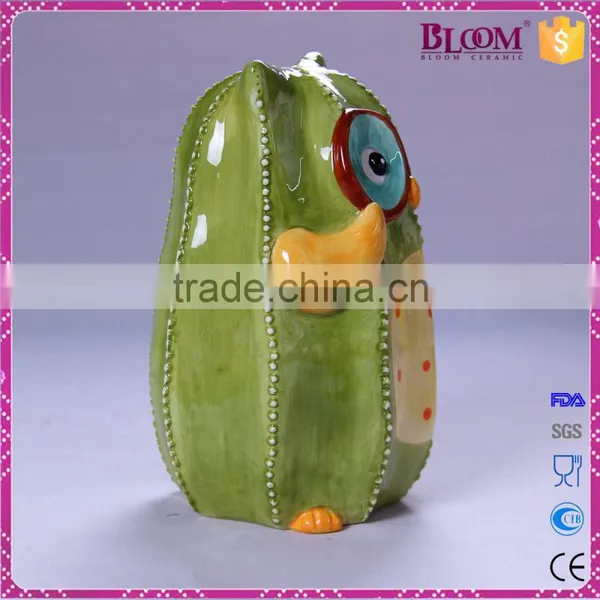 Unique Shape Custom Ceramic Owl Piggy Banks for Sale photo-4