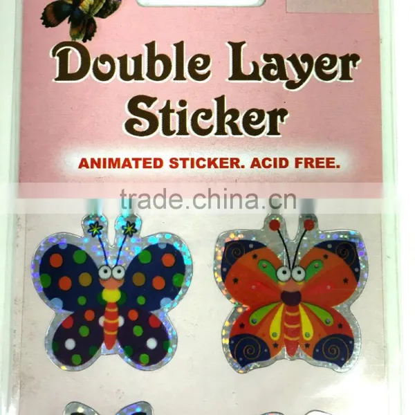Laser Double Layer Sticker, Butterfly Double Layer Sticker, Laser Butterfly Sticker photo-2