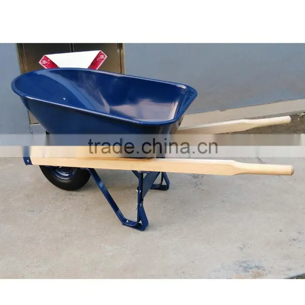 America 6cuft Metal Wheel Barrow With Wooden Handles photo-3