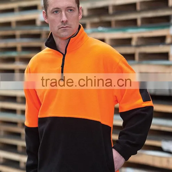 Winter Pullover Safety Mens Fleece Orange Zipper Hoodies Work Uniform hi Vis Workwear photo-5