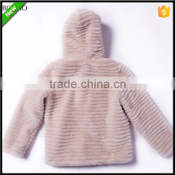 Imitative Fur Hooded Women Coat Short Jacket Winter With Hat photo-5