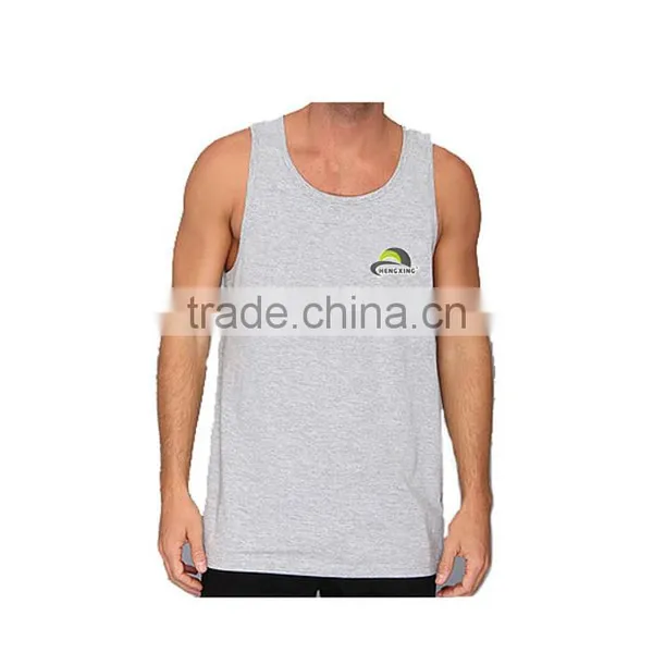 Custom Printed Logo Cotton Mens Gym Sports Tank Top photo-2
